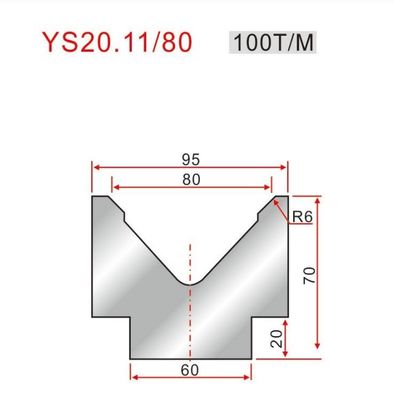 YS20.11/80 835mm Press Brake Die With V80 Bending And Deformed Sheet Metal