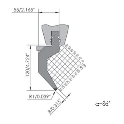 Metallic Press Brake Punch And Die HRC48-HRC52 Press Brake Tooling
