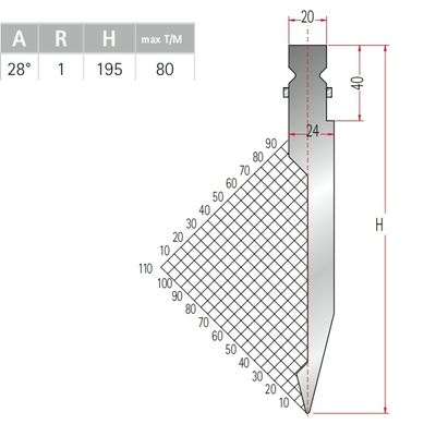 0.02mm Precision Press Brake Punch 85 Degree Trumpf Press Brake Tooling