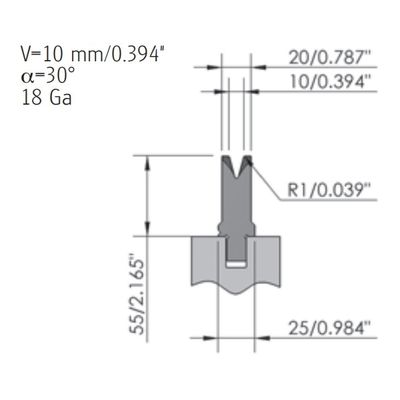 Bending Machine Press Brake Dies 835mm Sheet Metal Brake Die