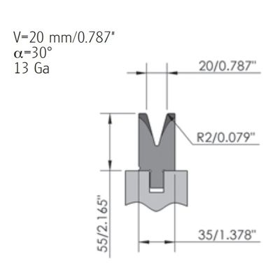 Adjustable Press Brake Groove Mold Bottom Tools 45-50HRC