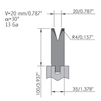 Wila Single v die Custom Press Brake Dies For Hydraulic bending machine