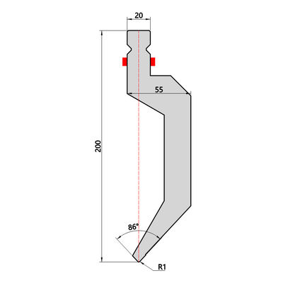 LS10.63 Quicklock Press Brake Punch 86 Degree High Hardness