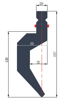 WAL157.86.R1 European Type Press Brake Punch For Accurate Bending 550mm/500mm Length 157mm Height