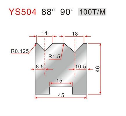 LS504 88 Degree 2V Die Press Brake Tooling For Sheet Metal Processing