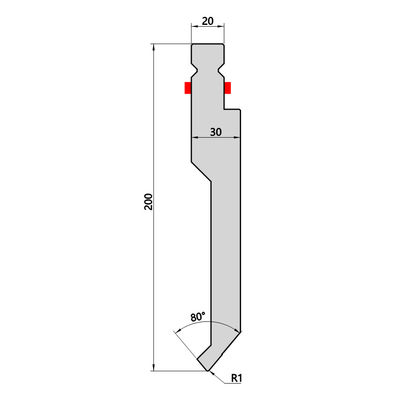 LS10.62 Quicklock Press Brake Punch 80 องศา การทําให้แข็งแรง